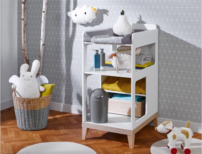 Commode wit en beuken