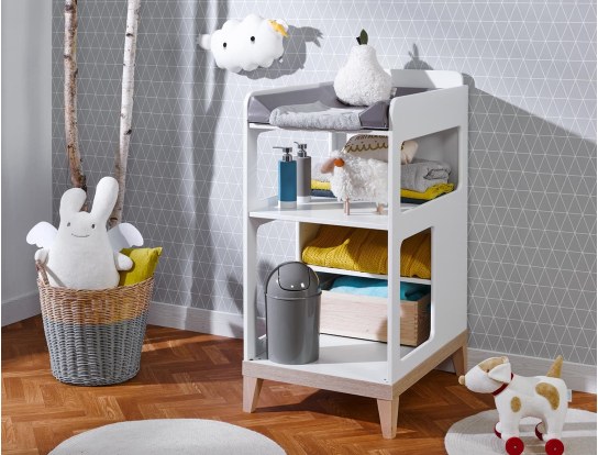 Commode wit en beuken