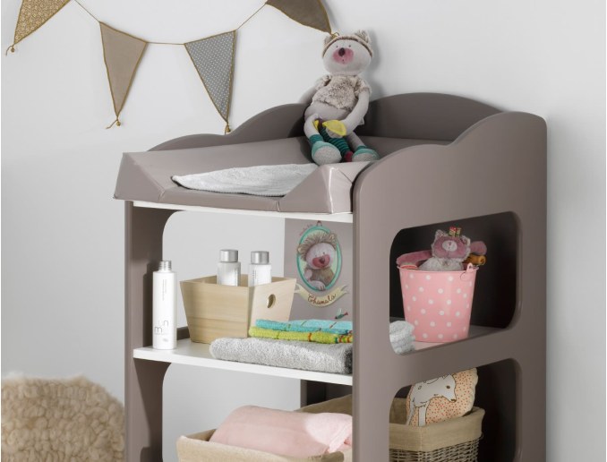 Soho wit-taupe commode voor baby