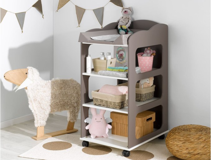 Wickelkommode Soho Taupe Weiß