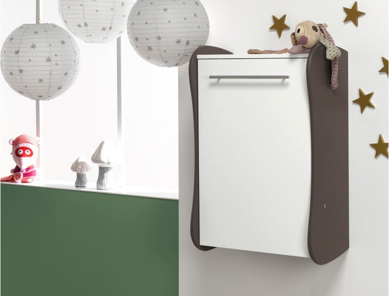 Changing table - Taupe Flore wall-mounted changing table