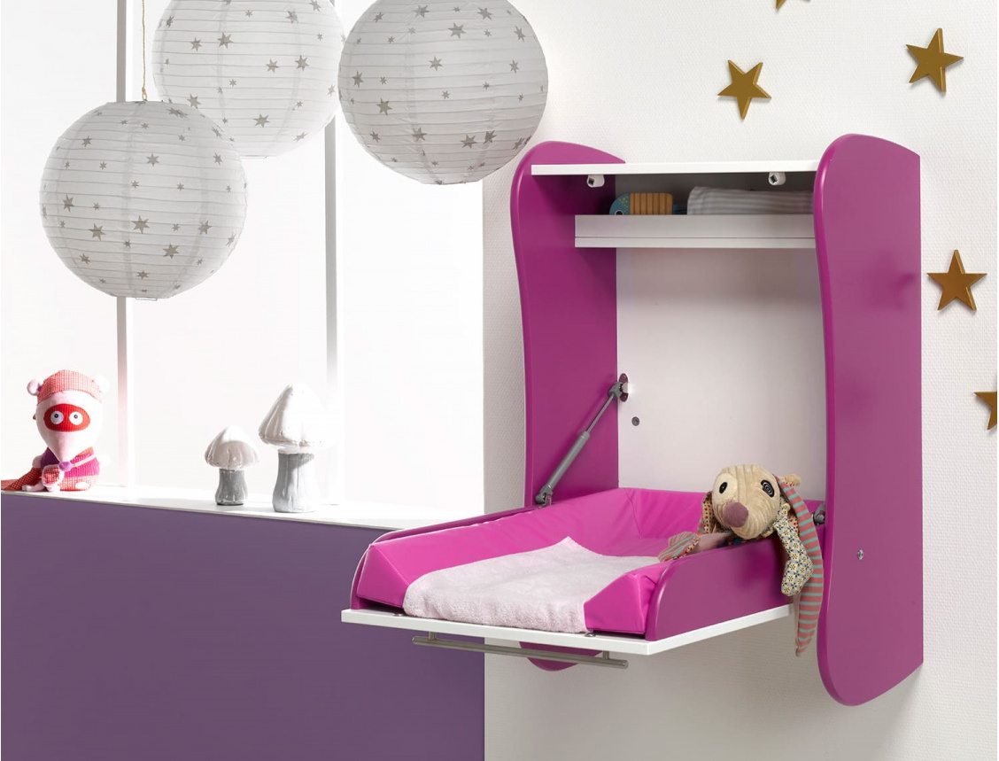 Plum wall-mounted changing table