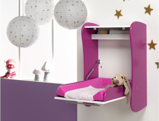 Plum wall-mounted changing table