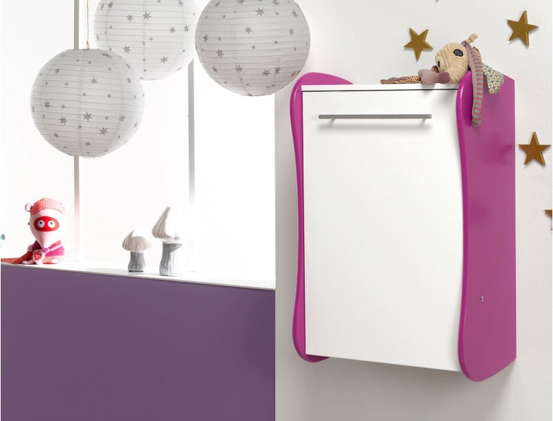 Closed plum wall-mounted changing table