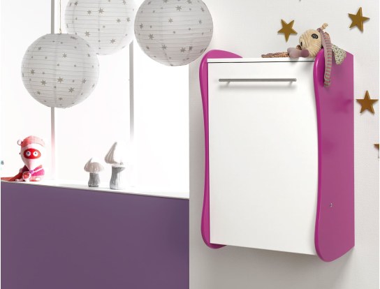 Closed plum wall-mounted changing table