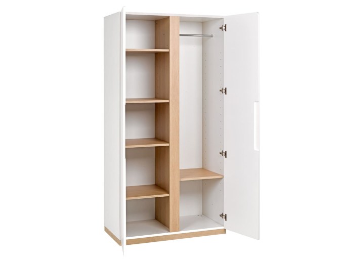 Kinderzimmerschrank Weiß und Holz