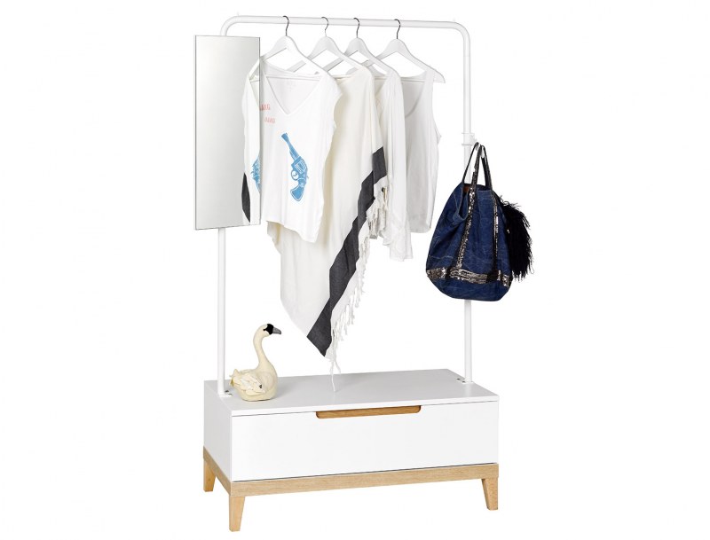 Perchero Evidence Blanco y madera