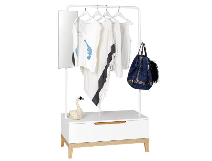 Evidence White and wood clothes rack