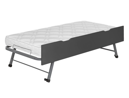 Uitschuifbare bedlade voor kinderbed Milo antraciet, geleverd zonder matras
