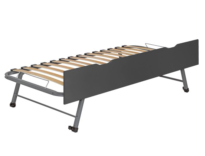 Tiroir lit gigogne enfant Milo anthracite 90x190.