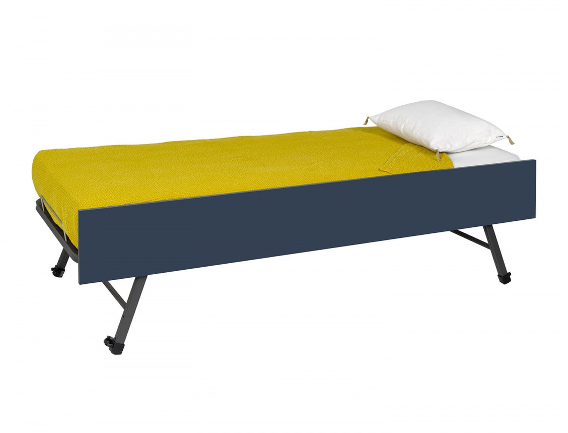Schublade für Ausziehbett Opus Nachtblau 90x190. Lattenrost nicht inbegriffen.
