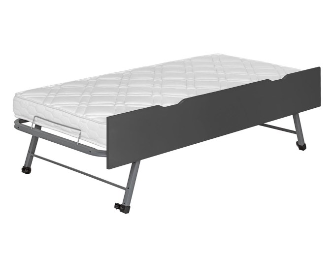 Tiroir gigogne lit enfant anthracite Matelas vendu séparément