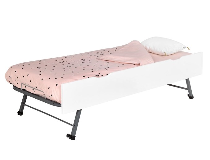 Tiroir gigogne lit enfant 90x200 Opale en pin blanc Vendu sans matelas