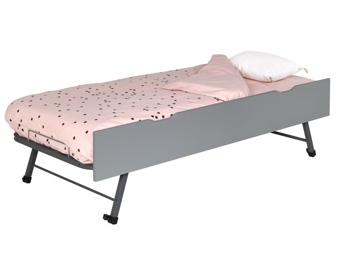Cajón nido Melbourne para cama infantil Opale 90x200 gris franela. Colchón no incluido.