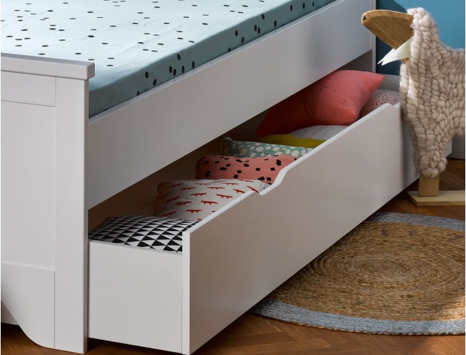 Cajón de la cama infantil Occitane blanca
