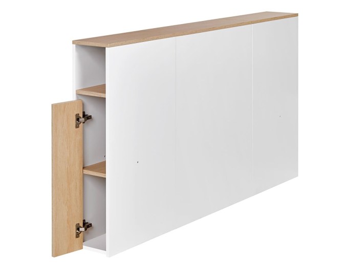Cabecero de cama doble 160x200 cm Nomade, con dos puertas y espacio de almacenamiento.