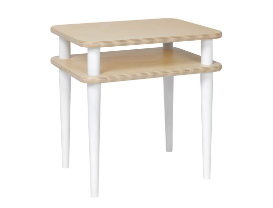 Mesa de noche Madera y Blanco Natura