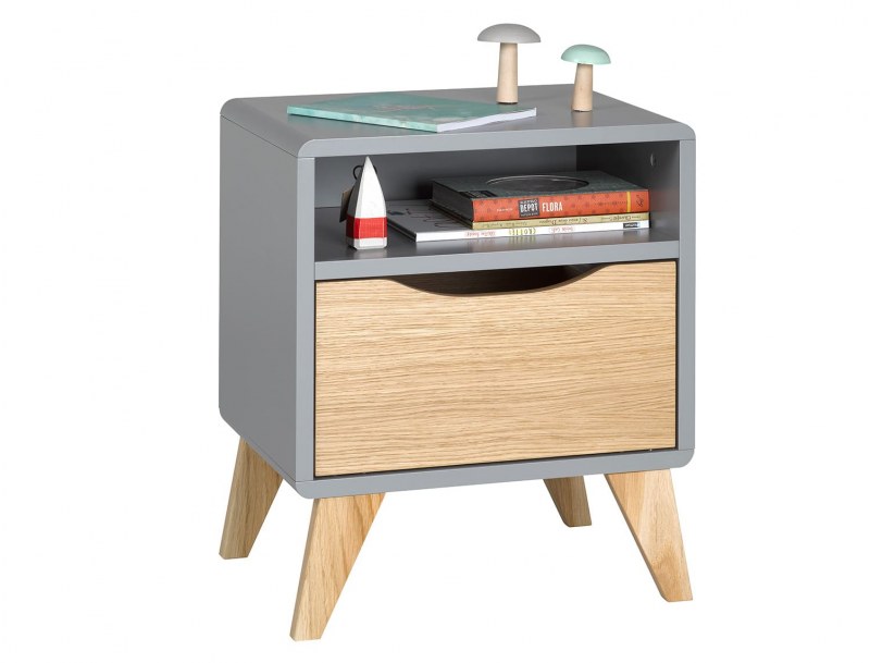Bloom Flannel Grey bedside table
