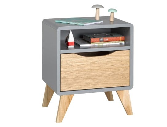 Comodino Bloom Grigio Flanella