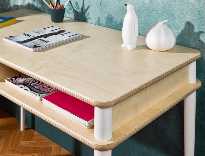 Scrivania in legno di betulla e bianco Natura