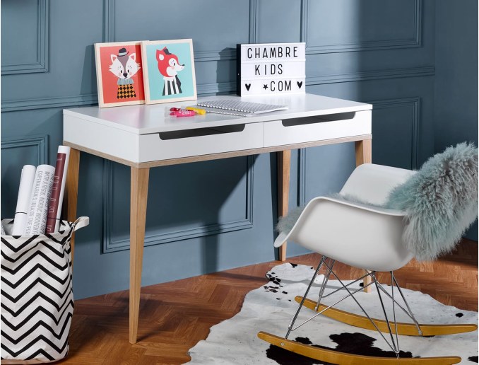 Escritorio infantil Evidence One blanco y roble
