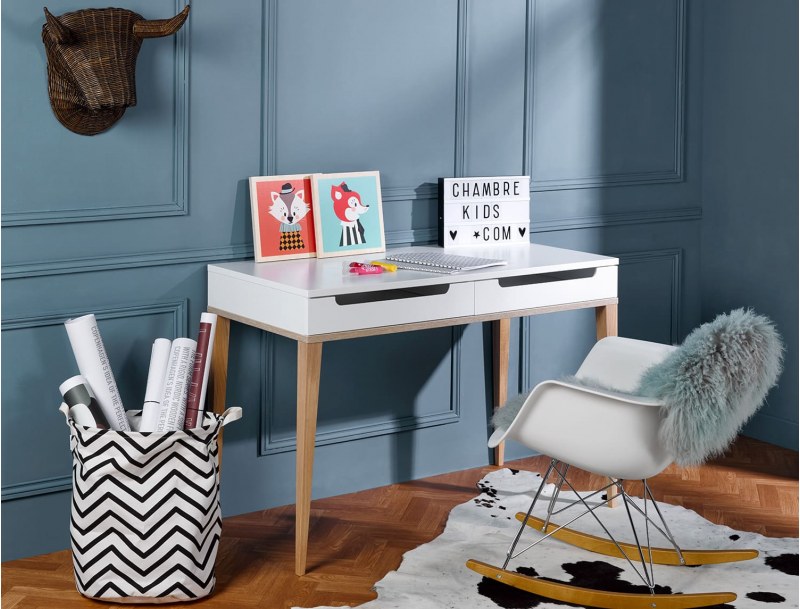 Escritorio infantil Evidence One blanco y roble