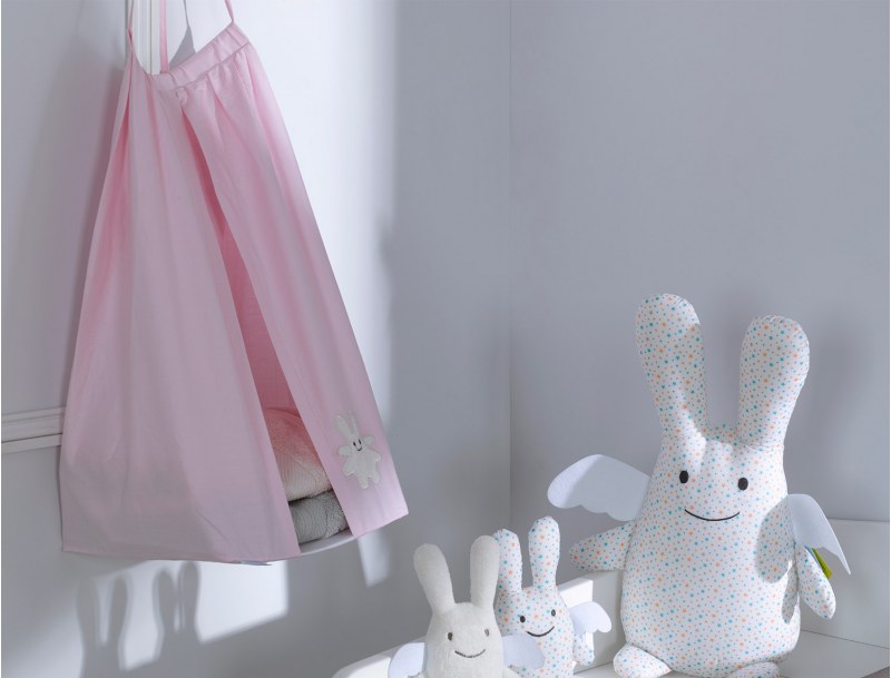 Pink bunny angel diaper holder