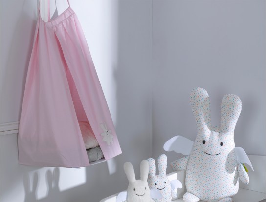 Porte couche Ange lapin rose