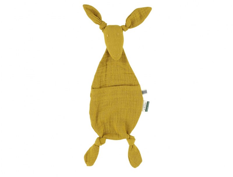 Mustard Kangaroo pacifier holder comfort toy