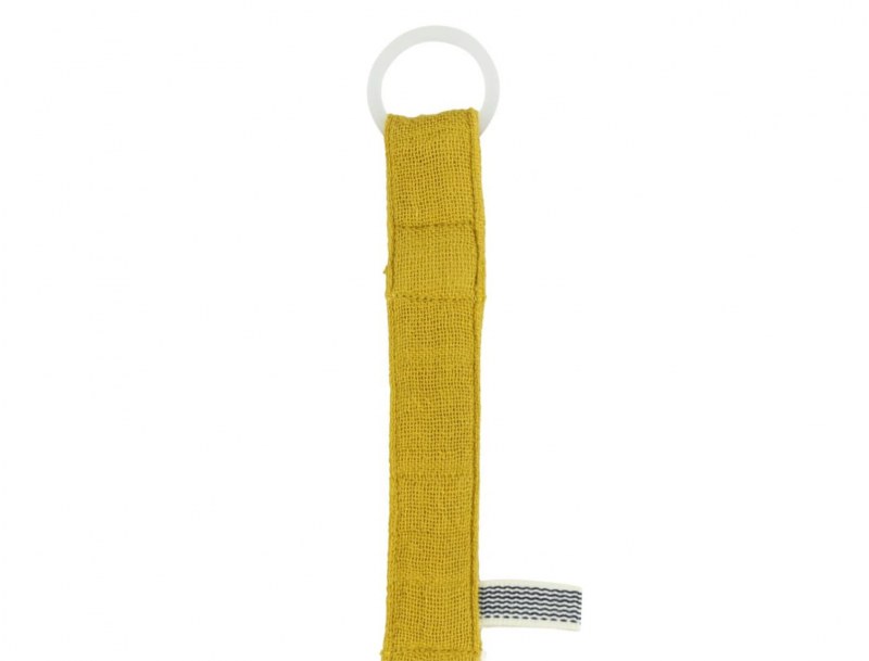 Mustard fabric pacifier holder
