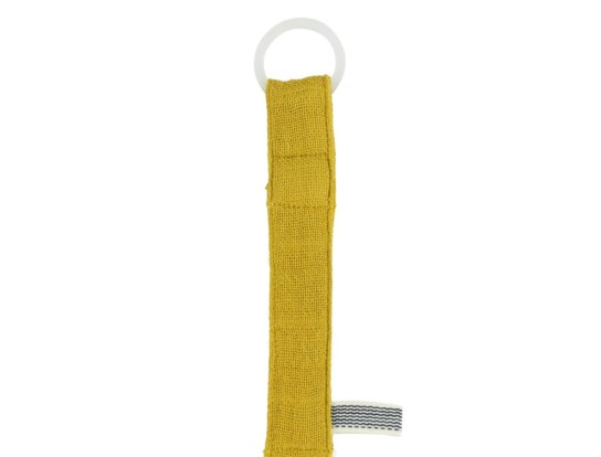 Mustard fabric pacifier holder
