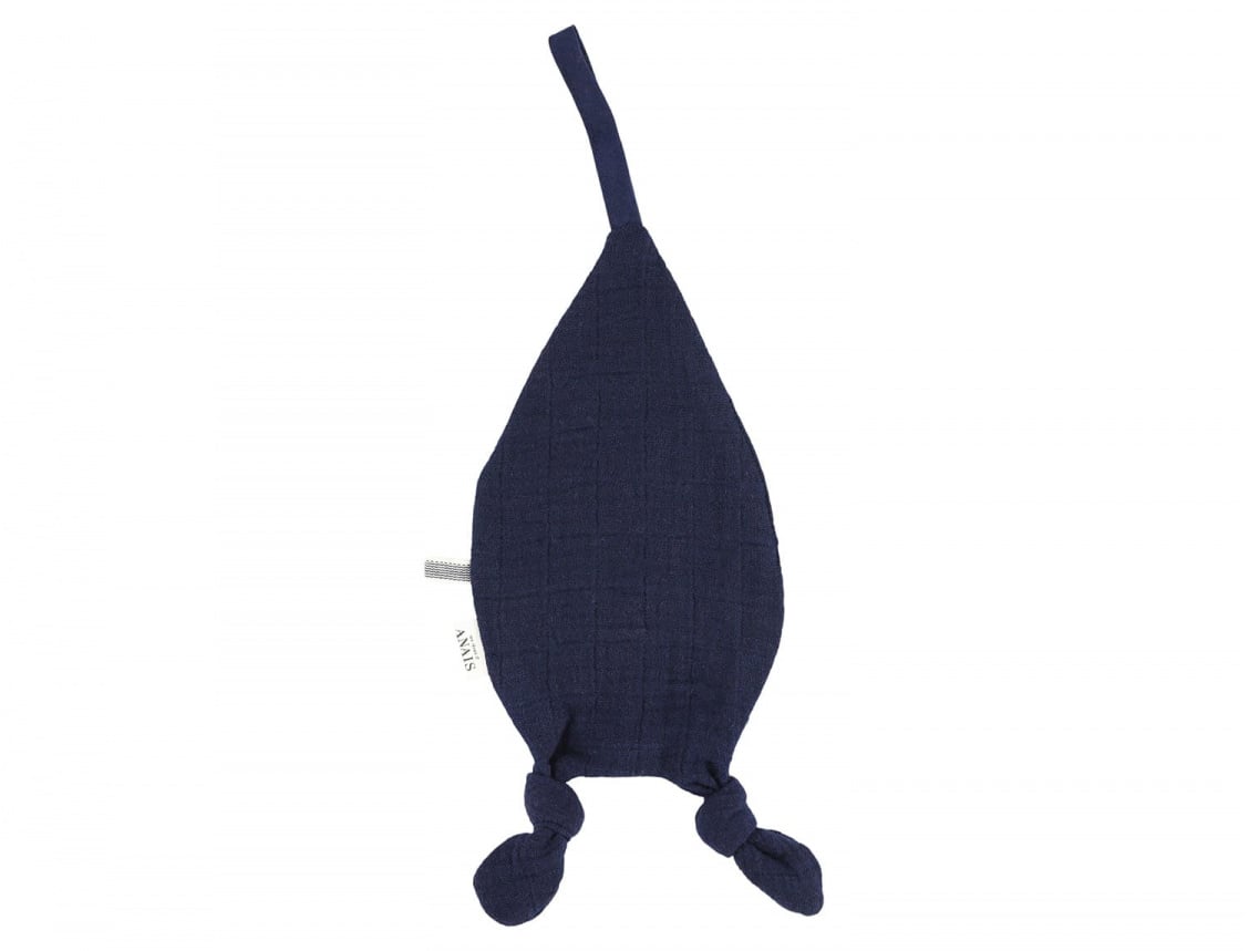 Knuffeldoekje met speenkoord Marineblauw