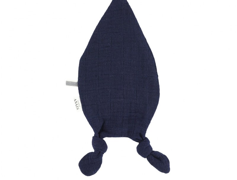 Knuffeldoekje met speenkoord in marineblauw