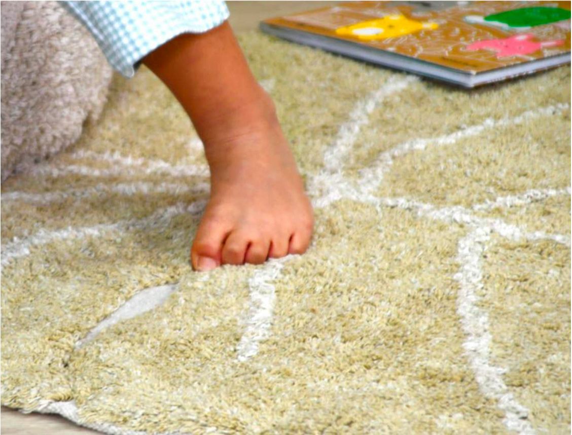 Pequeña alfombra hoja Olive lavable en lavadora