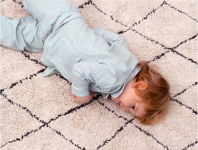 Pequeña alfombra bereber de rombos muy suave
