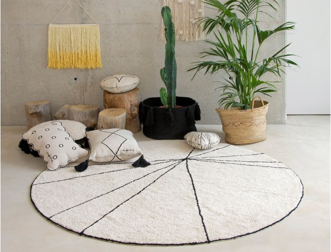 Alfombra redonda escandinava Beige