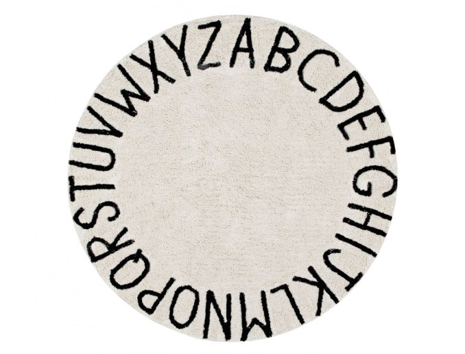 Runder Alphabetteppich Beige Nude
