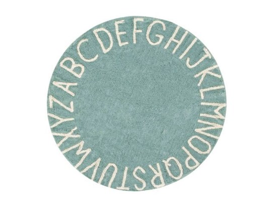Rond alfabetvloerkleed Vintage Blauw