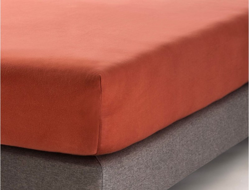 Lenzuolo con angoli 90x140 Terracotta Jersey Cotone Biologico