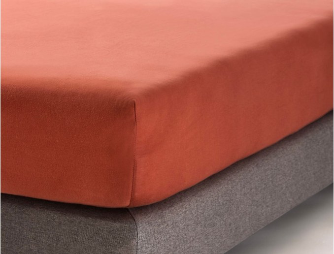 Fitted sheet 90x140 Terracotta Organic Cotton Jersey