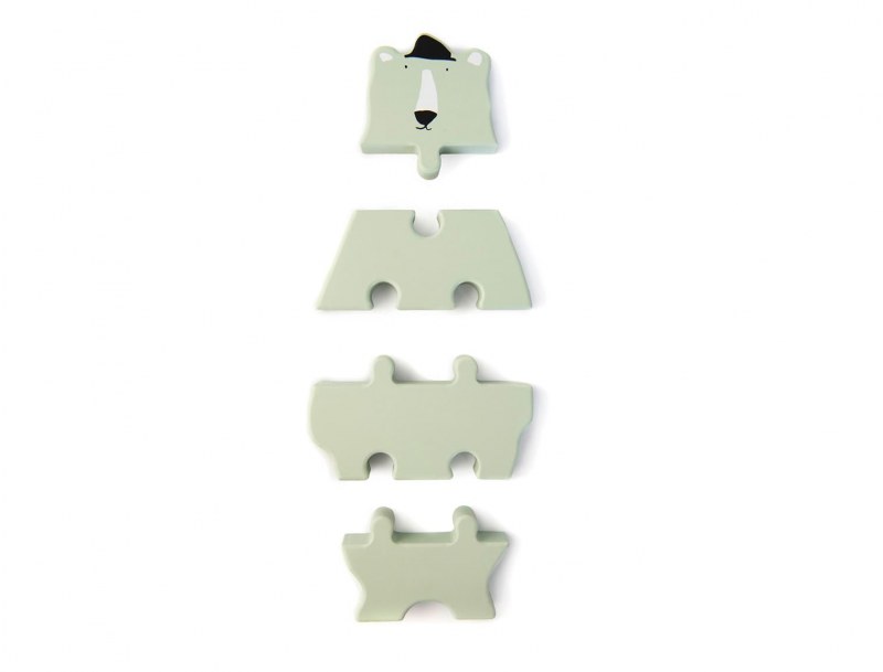 Sea green Polar Bear wooden puzzle
