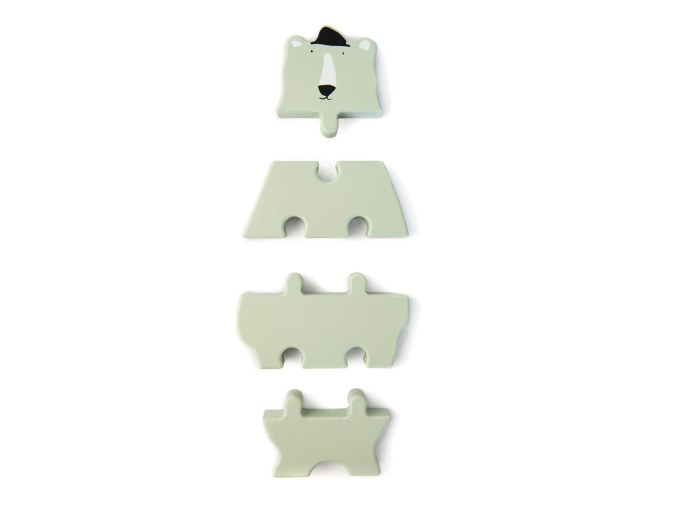 Puzzle in legno Orso polare verde acqua