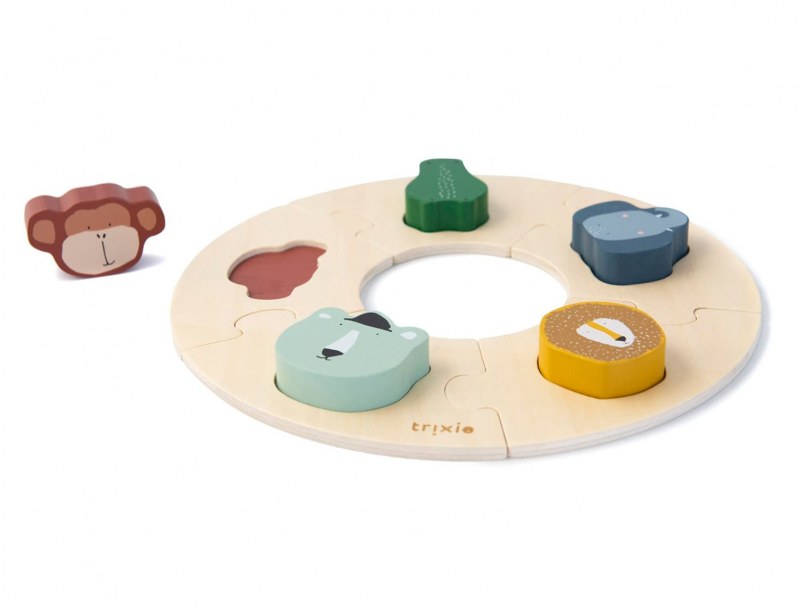 Round Animals Wooden Puzzle