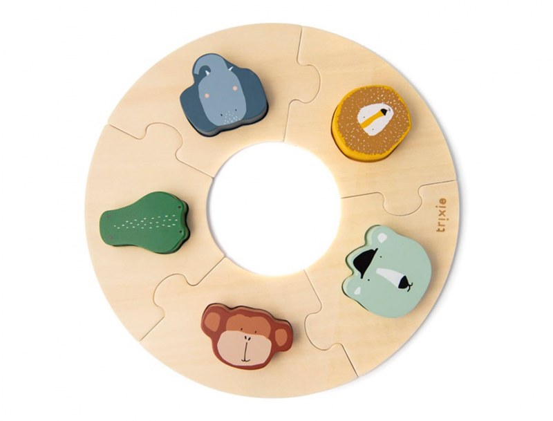 Round Animals Wooden Puzzle