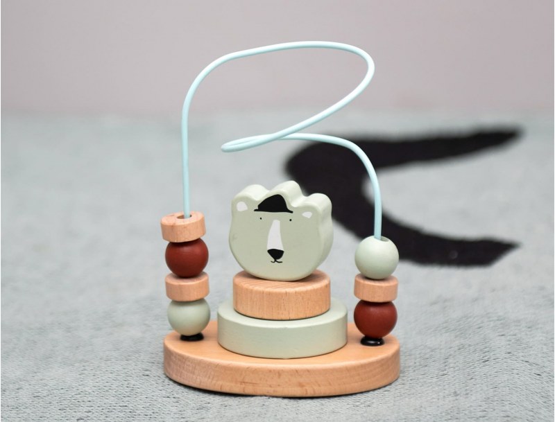 Mr Bear wooden bead maze for toddler