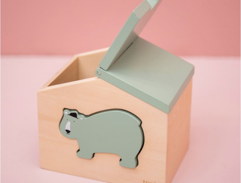 Polar Bear wooden house, water-based paint