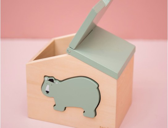 Polar Bear wooden house, water-based paint