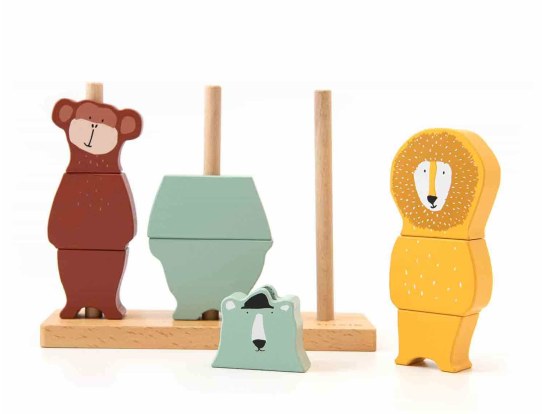 Wooden animal stacking puzzle, create your funny animal.