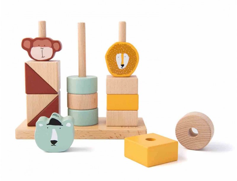 Wooden animal stacking blocks