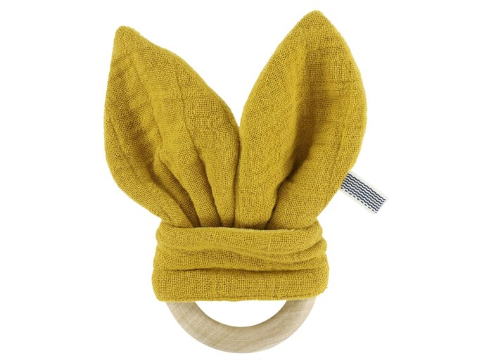 Mustard wooden teething ring